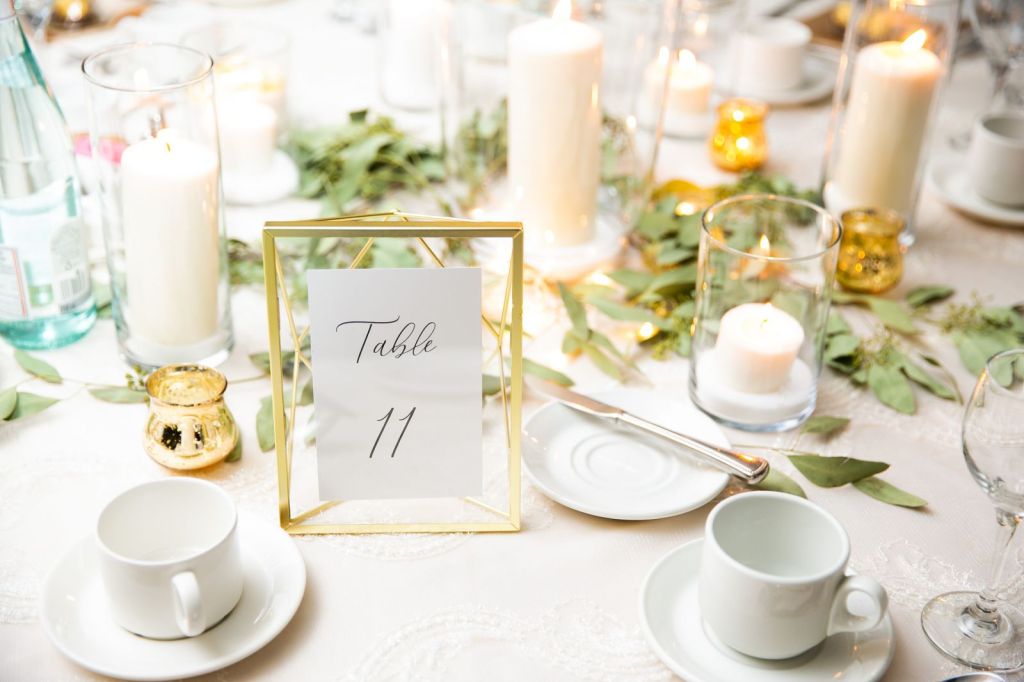 banquet table close up