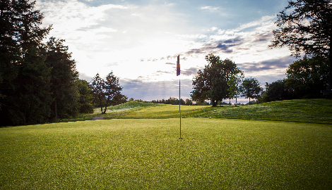 view of green at sunrise